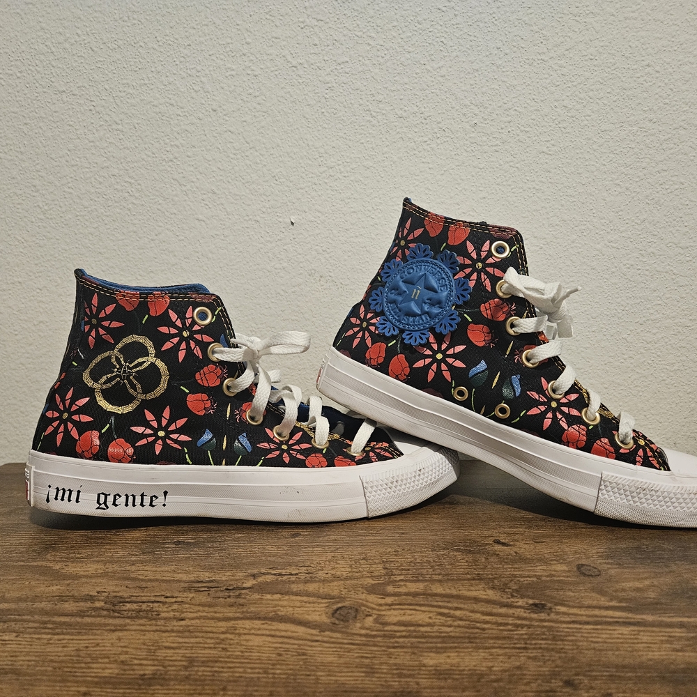 Converse Black and Red Patterned High Tops - Limited Edition Hispanic Heritage